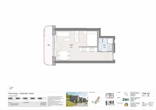 1-Zimmer-Terrassenwohnung in Götzis - Top A5