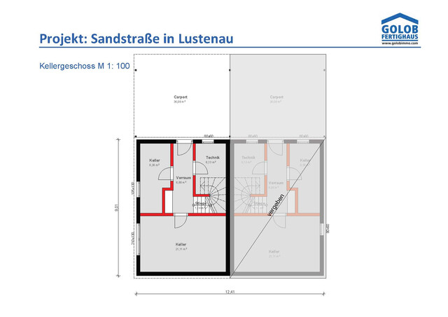 Doppelhaus mit Vollunterkellerung in Lustenau