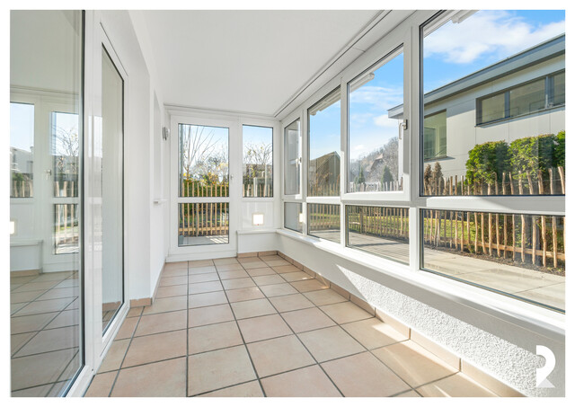 2Z GARTENWOHNUNG MIT TG-PLATZ, TERRASSE, GARTEN UND WINTERGARTEN