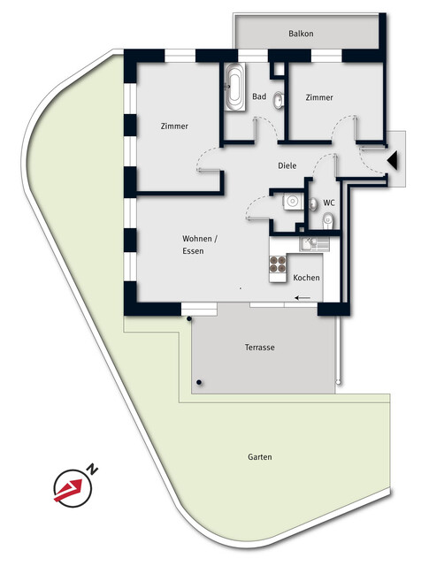 Erstklassiges Wohnerlebnis mit Garten, Stil und zwei Tiefgaragenplätzen