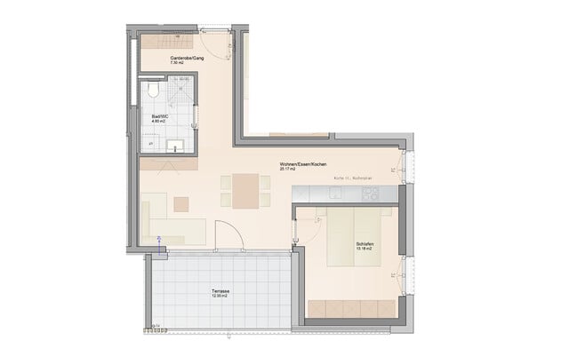 Baustart Frühjahr 2025 fixiert: Optimal aufgeteilte 2-Zimmer Wohnung mit Sonnenterrasse | Wohnbauförderung (Top A06)