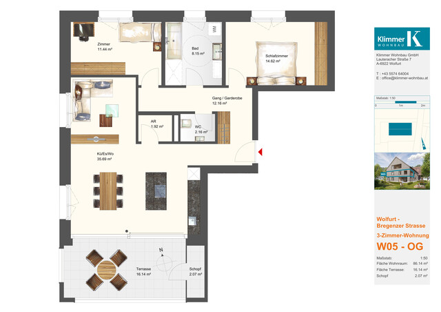 Modernes Wohnen an der Oberen Straße: 3-Zimmer-Wohnung Obergeschoss W05
