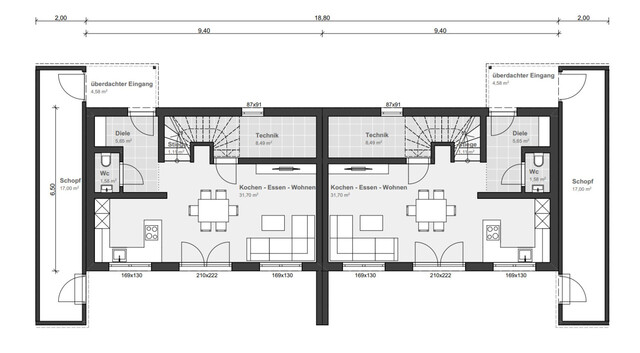 Lustenau – Neubau Doppelhaushälfte Nr. 6