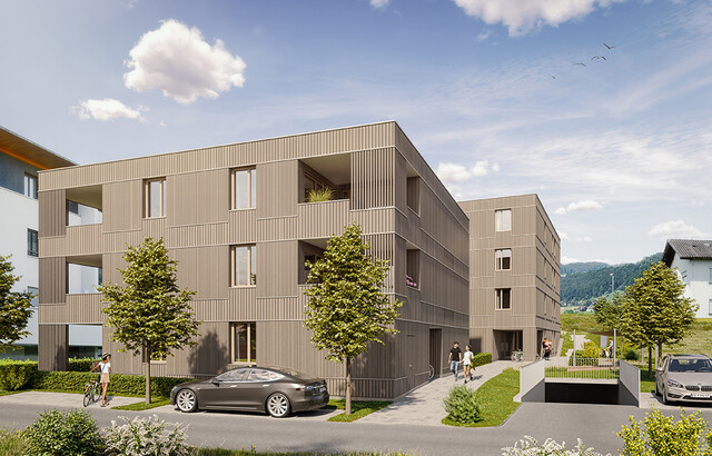 Purer Wohnkomfort mit großer Terrasse: 3-Zimmer Neubauwohnung am Rheindamm in Lustenau (Top A07)