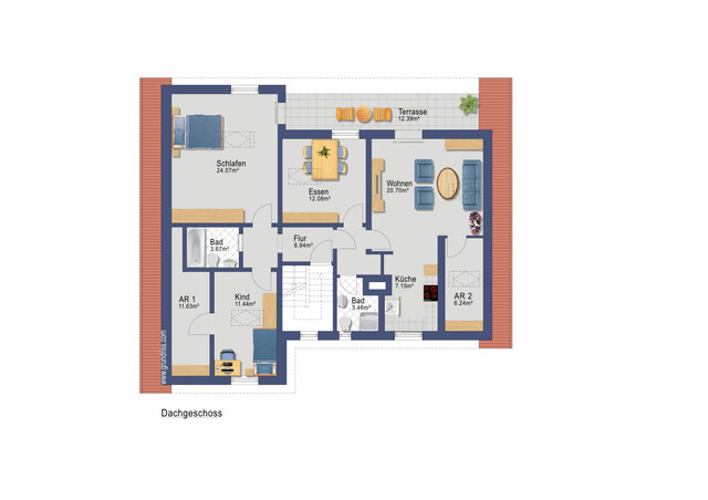 Moderne 4 Zimmer Dachgeschoßwohnung