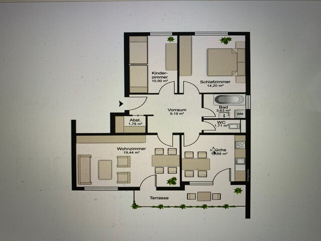 Geräumige 3-Zimmer-Wohnung mit Balkon in Seenähe