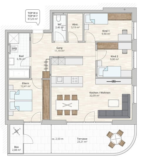 4-Zi-Terrassenwohnung TOP 7 in Röthis, Treietstraße 67