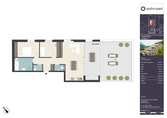 Wohnanlage "Hillside" - Traumhafte 3-Zimmerwohnung mit imposanter Terrasse - Top 19