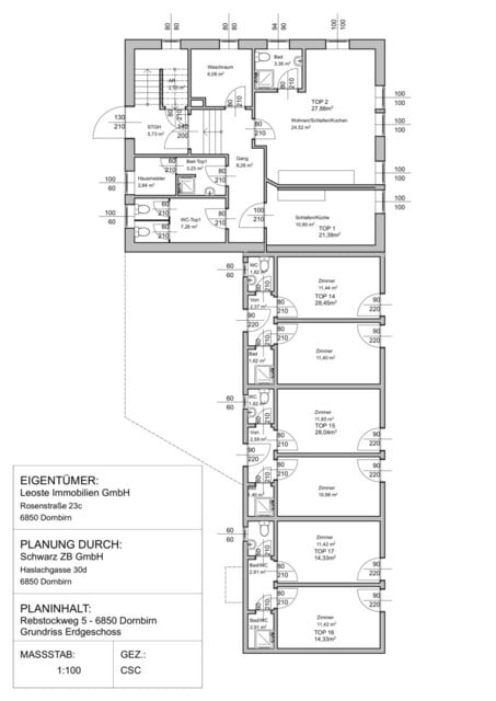 Zinshaus in Dornbirn, Vollvermietet, 17 Einzimmerappartements