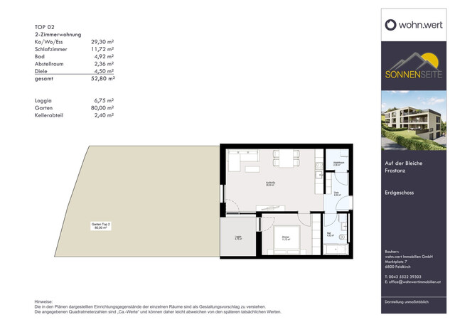 Wohnanlage "Sonnenseite" - Wunderbare 2-Zimmer-Gartenwohnung - Top 2