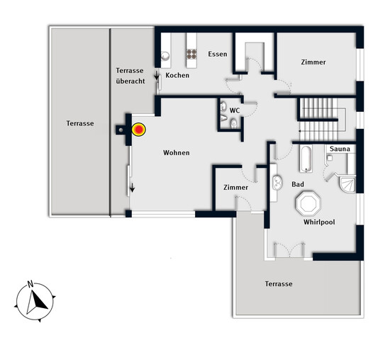 Betriebsgebäude mit Halle, Büro und eleganter Penthousewohnung