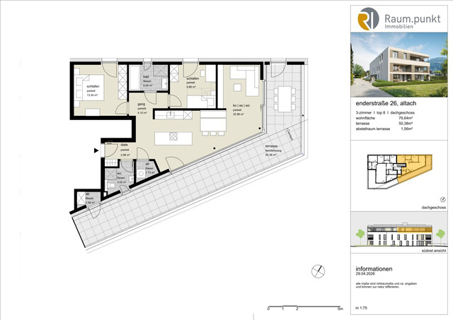 3- Zimmer-Dachgeschosswohnung mit Terrasse - Top 08