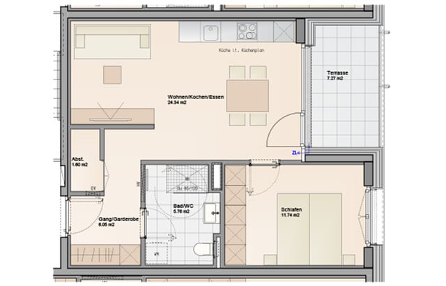 Hochwertige 2-Zimmer Dachgeschosswohnung (Top C10)