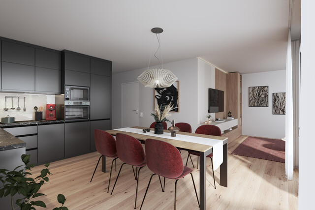 Letzte 3-Zimmer-Wohnung mit großer süd-west-seitiger Terrasse und sehr großem Wohn-Ess-Bereich!