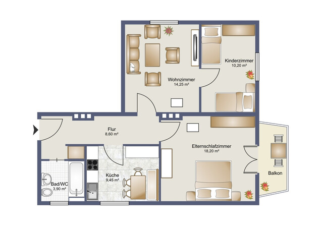 3-Zimmerwohnung
mit Balkon
in Götzis
