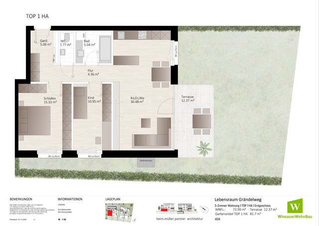 Beeindruckender 3 Zimmer Gartenwohn(t)raum! (HA Top 01)