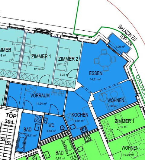 Moderne 3-Zimmerwohnung in Toplage in Dornbirn zu vermieten