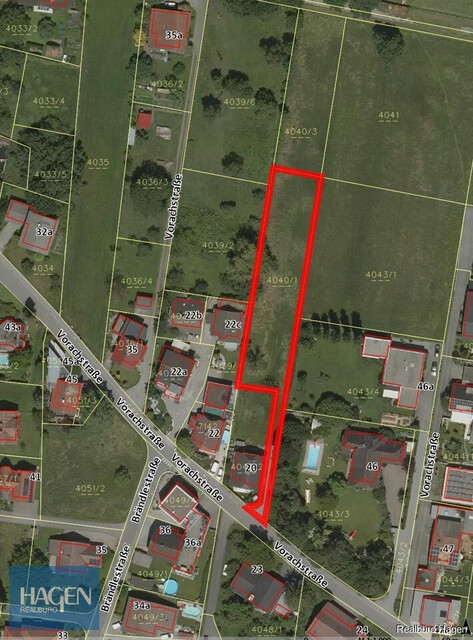 Lustenau Vorach  Baugrundstück mit 1.553 m² im Grünen - teilbar