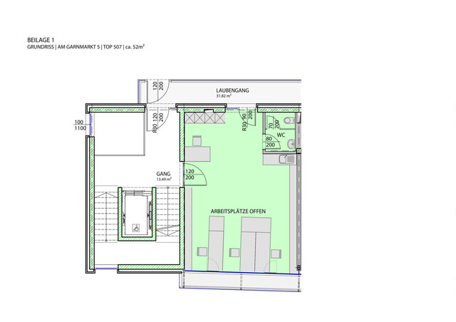Praxis- oder Bürofläche am Garnmarkt 5 - ca. 52 m²