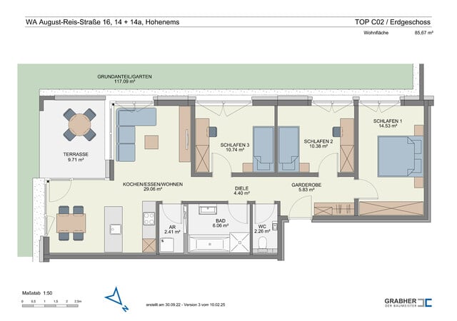 4-Zimmer-Wohnung mit Terrasse und Garten