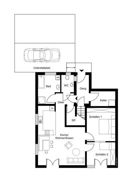 Tolle 3-Zimmer Gartenwohnung in Mäder