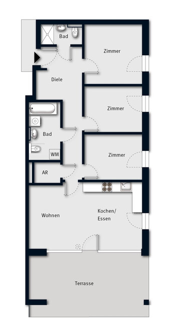 Anspruchsvolle 4-Zimmerwohnung mit großem Garten und zwei Abstellplätzen