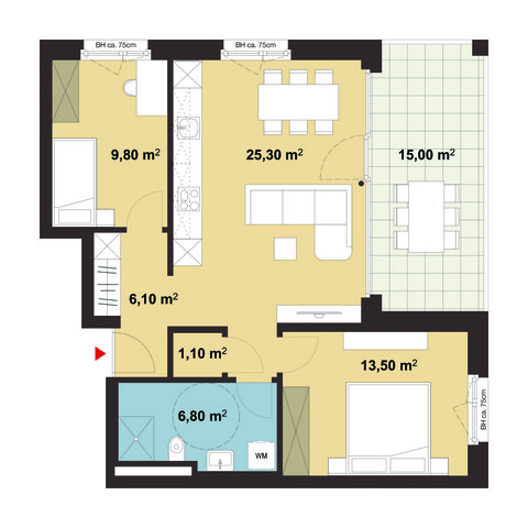 3-Zimmer-Terrassenwohnung | A05