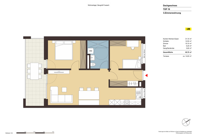 3-Zimmer Dachgeschosswohnung | Top 19