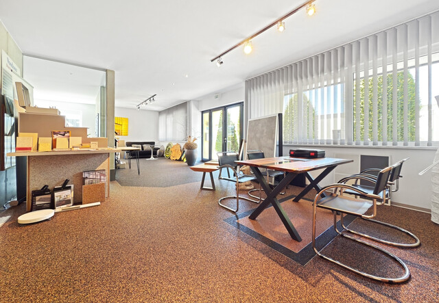 Betriebsgebäude mit Halle, Büro und eleganter Penthousewohnung