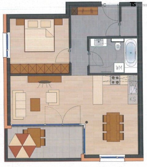 Schruns: Moderne 2-Zimmer-Terrassen-Wohnung ca. 59 m2 in zentrumsnaher Lage - Terrasse ca. 10 m2