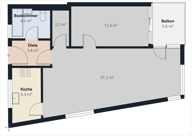 Charmante 2-Zimmer-Wohnung mit verglaster Loggia und Tiefgaragenplatz in Bregenz