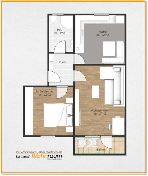 Helle 2-Zi-Wohnung im Zentrum von Lauterach