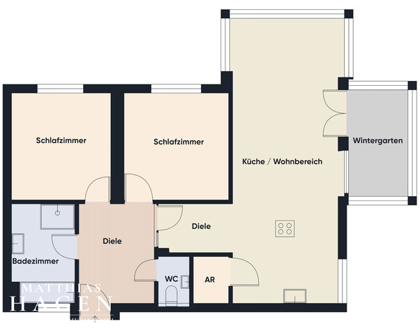 3- Zimmer Wohnung - Gut gelegen, Wintergarten, Tiefgarage, Lift