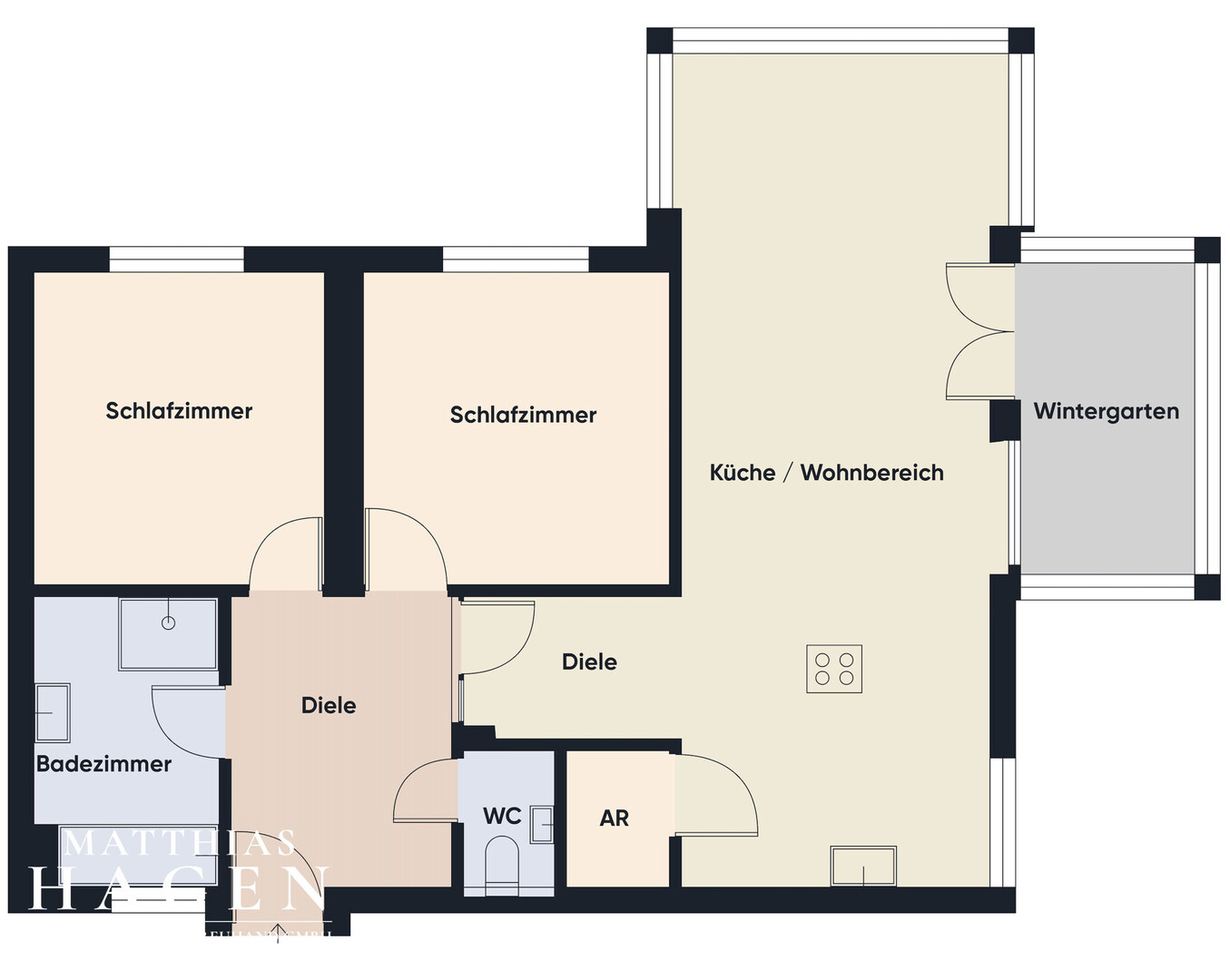 3- Zimmer Wohnung - Gut gelegen, Wintergarten, Tiefgarage, Lift