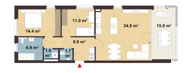 3-Zimmer-Terrassenwohnung | D03