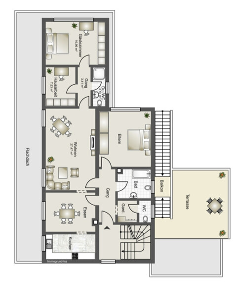 Wohn- und Geschäftshaus mit Parkplätzen