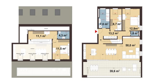 Lichtdurchflutete 4-Zimmer-Maisonettewohnung mit  Penthousecharakter | B08