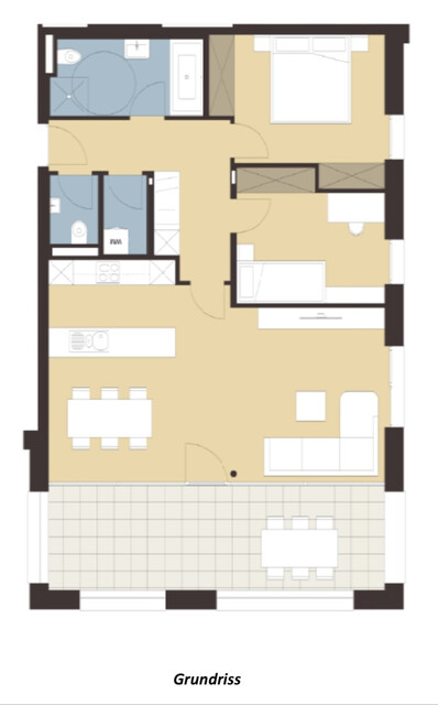 Moderne 3-Zimmer-Wohnung mit großem Balkon