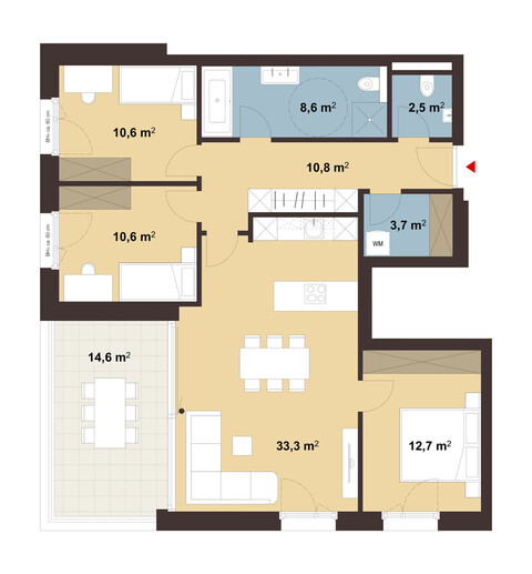 4-Zimmer-Terrassenwohnung mit guter Raumeinteilung| Top 05