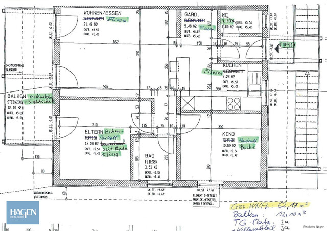 Lichtdurchflutet & gut gelegen – 3-Zimmerwohnung mit TG-Platz
