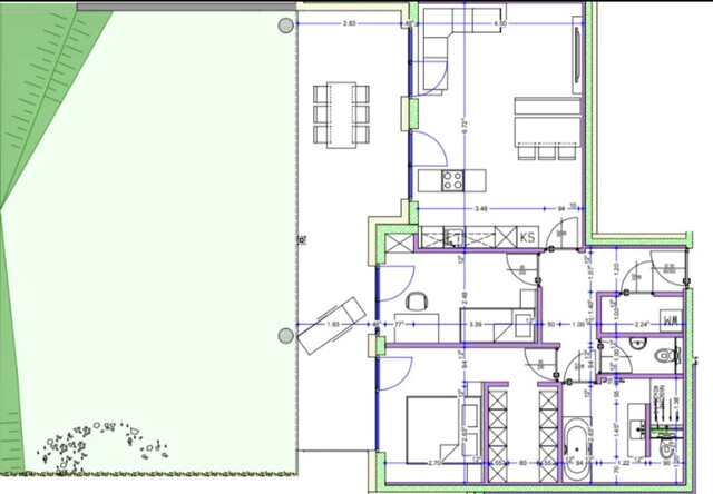 Schöne moderne Gartenwohnung mit großer Terrasse