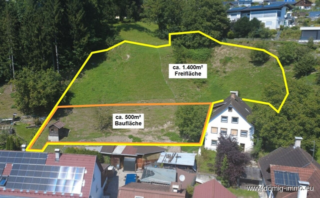 Hanggrundstück mit ca. 500m² Baufläche & 1.400m² Freifläche in Thüringen zu verkaufen!