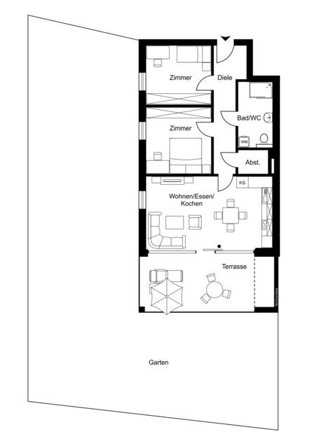 Neuwertige 3-Zimmer Gartenwohnung in gehobener Wohnanlage!