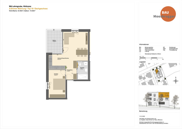 Bezugsbereit Ende April: 2-Zimmer-Dachgeschosswohnung mit Balkon in Hörbranz  | Top 10
