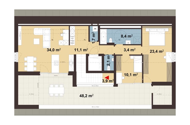 3-Zimmer-Penthousewohnung mit großer Terrasse | A04