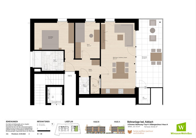 Dachgeschosswohnung mit herrlicher Sonnenterrasse! - Ihre 3  Zimmerwohnung! (Top 4)