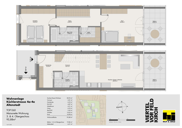 3-Zimmer-Maissonette-Wohnung