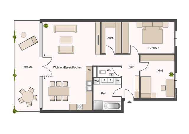 Gepflegte 3-Zimmerwohnung in Kleinwohnanlage