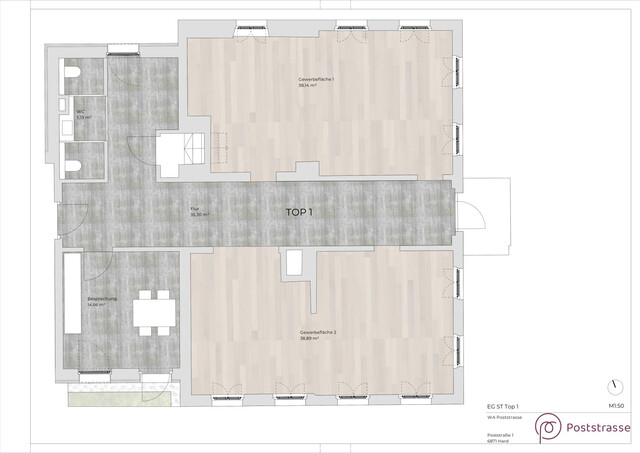 Elegante Geschäfts- oder Bürofläche im Harder Zentrum: 132 m², komplett renoviert, inklusive Gärten und Parkplätzen