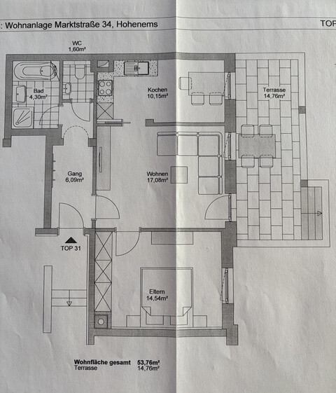 2,5 Zimmerwohnung mit Terrasse und TG im Kerngebiet von Hohenems zu verkaufen!!